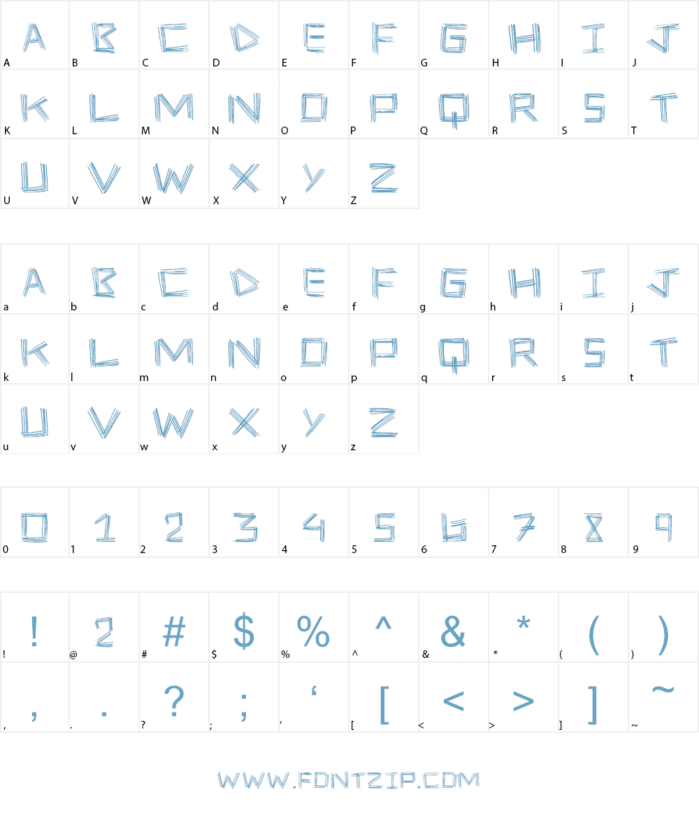 Stick Four Font Character